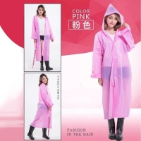 長版成人繽紛雨衣-粉