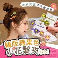 韓版糖果色小花髮夾-1包