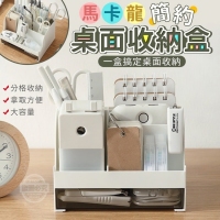 馬卡龍簡約桌面收納盒/隨機