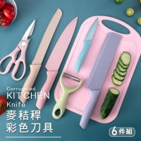 麥秸稈彩色刀具6件組/一組