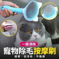 一鍵清除寵物除毛按摩刷